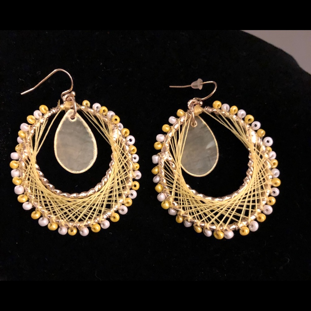 Yellow fashion earrings